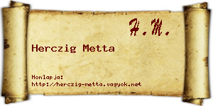 Herczig Metta névjegykártya
